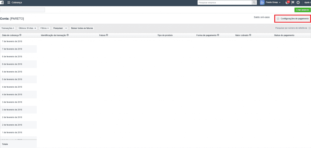 Agora, bastar ir em "Configurações de pagamento".