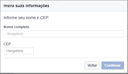 Então, aplique o Nome o CEP e Endereço.