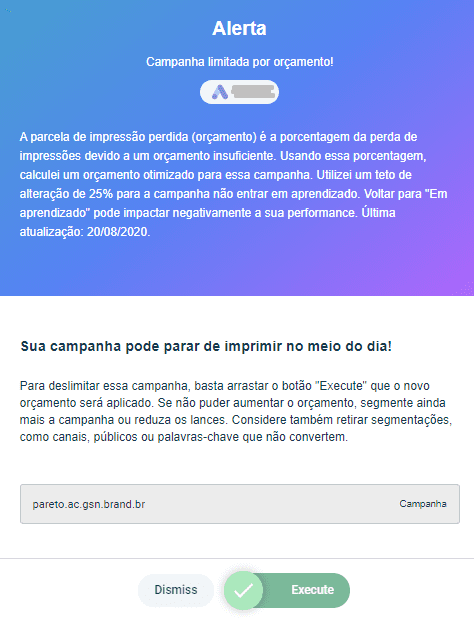 Como identificar campanhas limitadas por orçamento no Pareto.io 