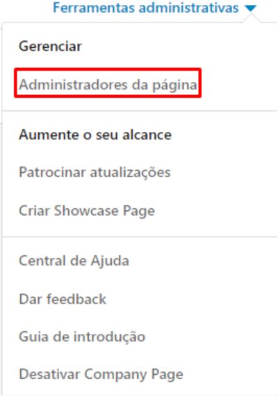 Passo 4/5 No menu, selecione a opção “Administradores da página”.