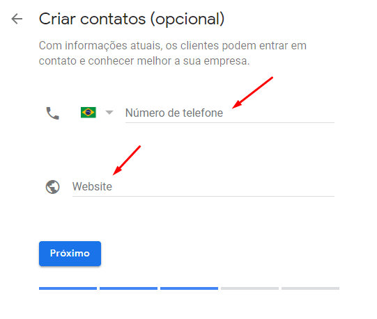 6/9 - Coloque o número de contato e o Website da sua empresa