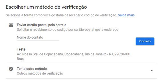 9/9 - Escolha um método de verificação