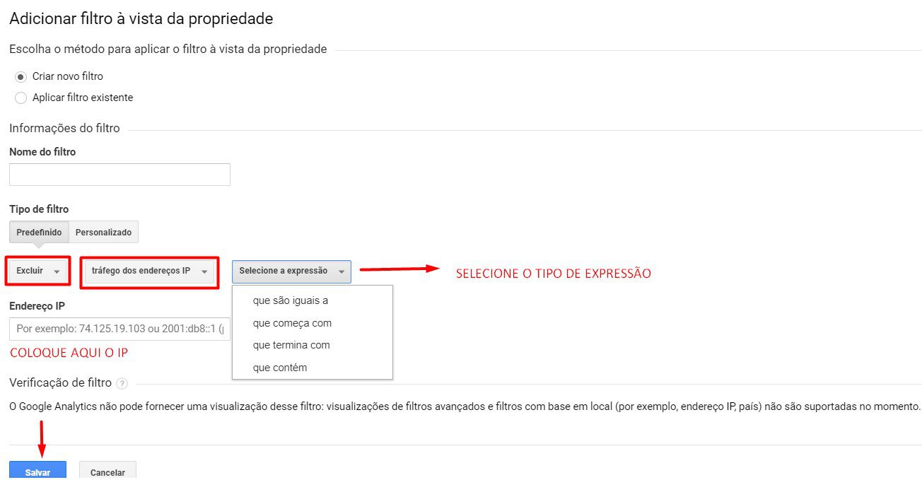 Adição de filtro na propriedade