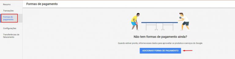 Para adicionar um cartão de crédito , basta acessar “Formas de Pagamento” no menu lateral.