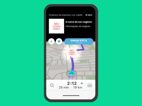 topo de funil marketing: imagem do formato de anúncio do Waze