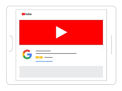 topo de funil marketing: imagem do formato de anúncio do YouTube
