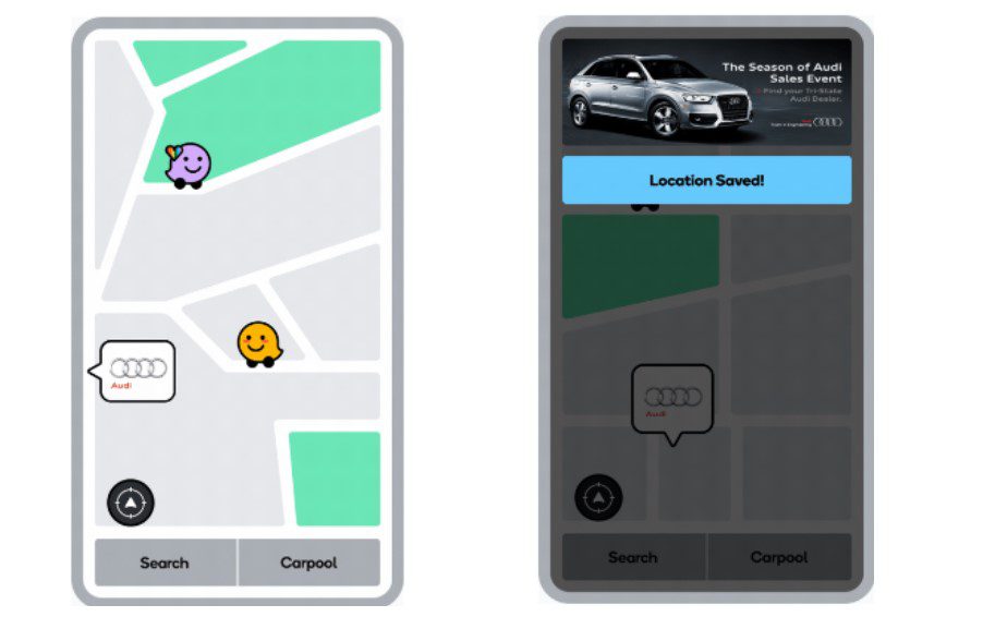 waze ads: imagem de dois celulares com um mapa na tela