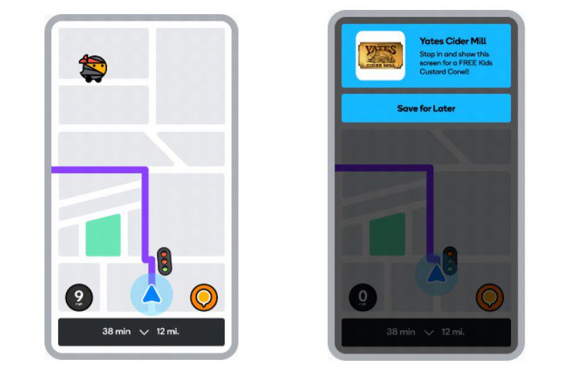 waze ads: imagem de dois celulares com um mapa na tela