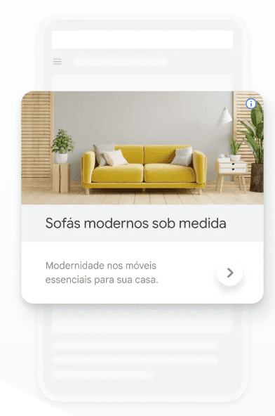 google ads: imagem de um celular com um anúncio na tela no formato de display