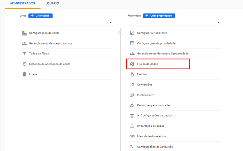 Google Analytics 4: Imagem indicando como configurar a nova versão.