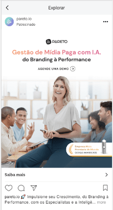 Instagram Ads: anúncio da guia explorar