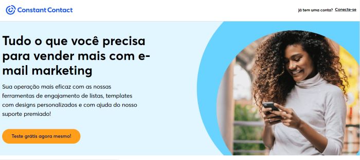 Email Marketing: imagem da plataforma Constant Contact