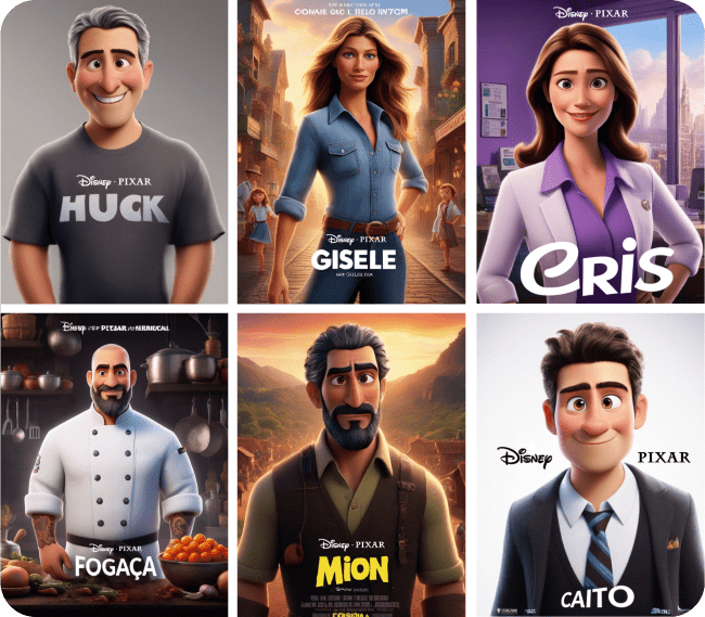 Imagem Estilo Pixar: ilustrações geradas pela Tess AI