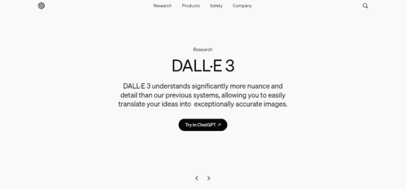 DALL-E 3: homepage DALL-E 3