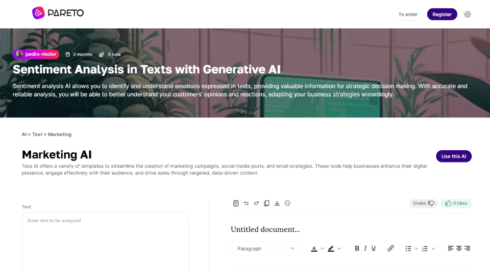 Generative AI use Cases: Tess AI platform image