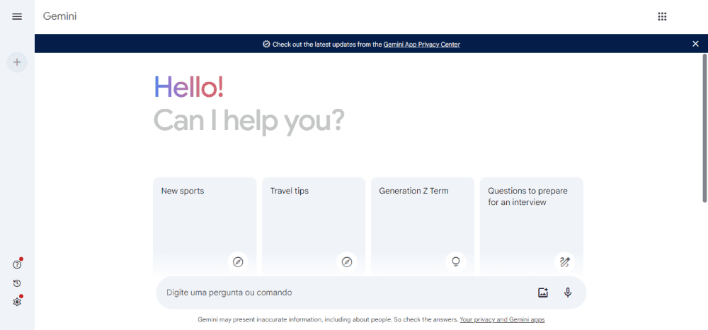 LLM: Gemini homepage image