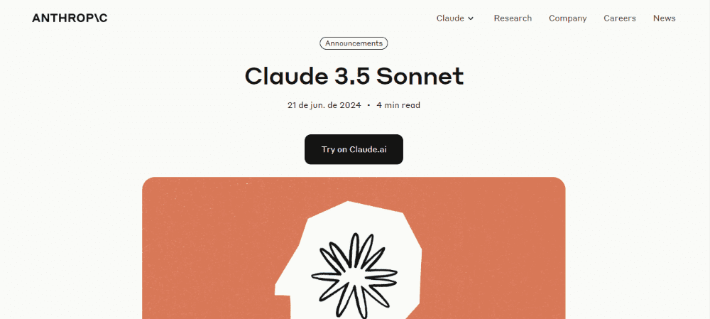 Calude AI: home page image