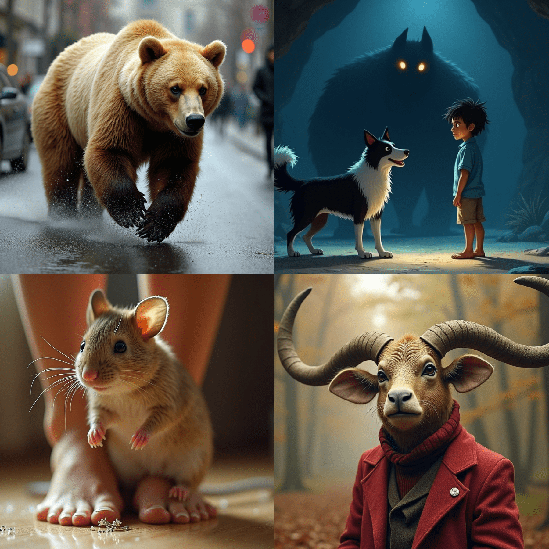 Flux AI: imagens de animais geradas pelo Flux.