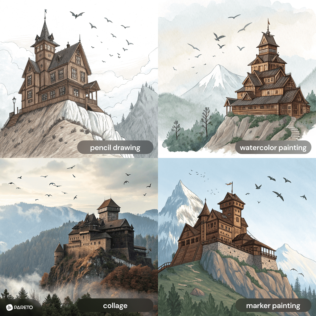 Diferentes estilos artísticos - dicas de prompts para imagens com IA